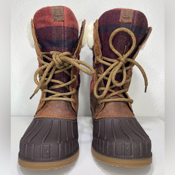Kamik Sienna 2 Women's Waterproof Cuff Plaid Wool Winter Snow Boots Size 8 - Picture 4 of 15